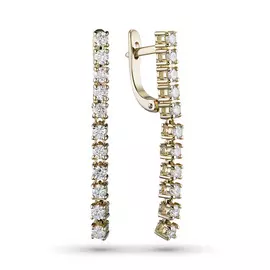 Серьги из желтого золота с бриллиантом э0301сг07190510