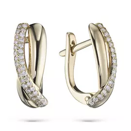 Серьги из желтого золота с бриллиантом э03с101490