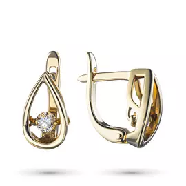 Серьги из желтого золота с бриллиантом э0301сг01205570