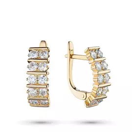 Серьги из желтого золота с бриллиантами э0301сг02159700