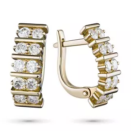 Серьги из желтого золота с бриллиантом э0301сг02190700