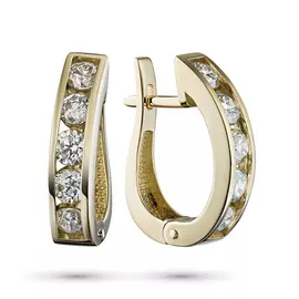 Серьги из желтого золота с бриллиантами э0301сг03135900