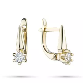 Серьги из желтого золота с бриллиантами э0301сг04200743