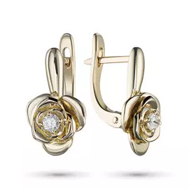 Серьги из желтого золота с бриллиантами э0301сг04200870