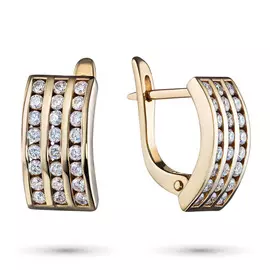 Серьги из желтого золота с бриллиантами э0301сг04201614