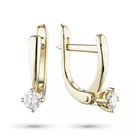 Серьги из желтого золота с бриллиантом э0301сг04202987