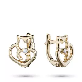 Серьги из желтого золота с бриллиантами э0301сг04210519