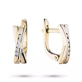 Серьги из желтого золота с бриллиантом э0301сг05153600