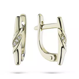 Серьги из желтого золота с бриллиантом э0301сг06190500