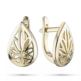 Серьги из желтого золота с бриллиантом э0301сг06210508