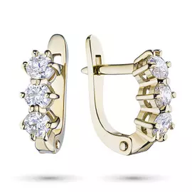 Серьги из желтого золота с бриллиантом э0301сг07070100