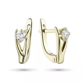 Серьги из желтого золота с бриллиантом э0301сг07080900