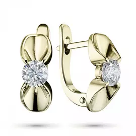 Серьги из желтого золота с бриллиантом э0301сг07120500