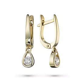 Серьги из желтого золота с бриллиантом э0301сг07120600