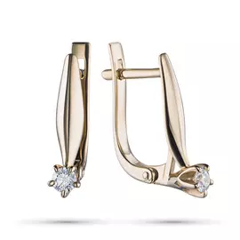 Серьги из желтого золота с бриллиантом э0301сг08200106