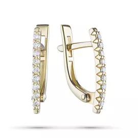 Серьги из желтого золота с бриллиантом э0301сг08200108