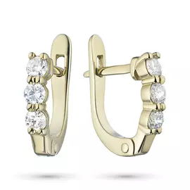 Серьги из желтого золота с бриллиантом э0301сг09170500