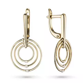 Серьги из желтого золота с бриллиантом э0301сг09181100