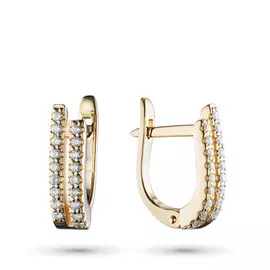 Серьги из желтого золота с бриллиантами э0301сг09200109