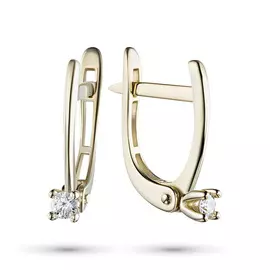 Серьги из желтого золота с бриллиантом э0301сг10200130