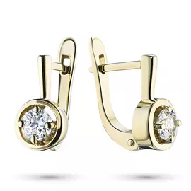 Серьги из желтого золота с бриллиантом э0301сг11134200