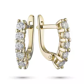 Серьги из желтого золота с бриллиантом э0301сг11182000