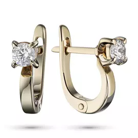 Серьги из желтого золота с бриллиантом э0301сг12082800