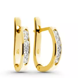 Серьги из желтого золота с бриллиантом э03с031007