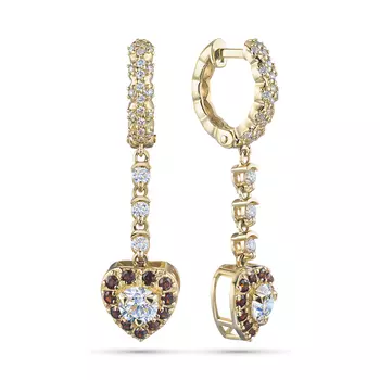 Серьги из желтого золота с и гранатами э0306сг10240356