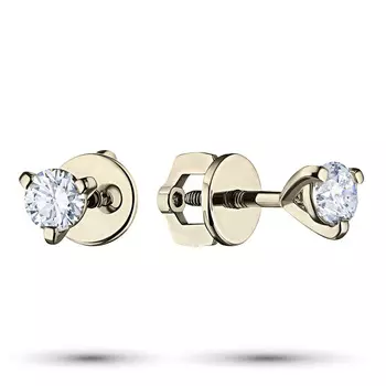 Серьги из жёлтого золота с выращенными бриллиантами e0312ps05112600
