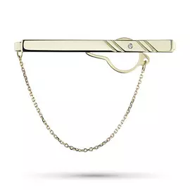 Зажим из желтого золота с бриллиантом э0301зж04201037