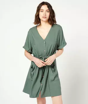 Chemise de nuit à nouer - JAZIA - KAKI - L