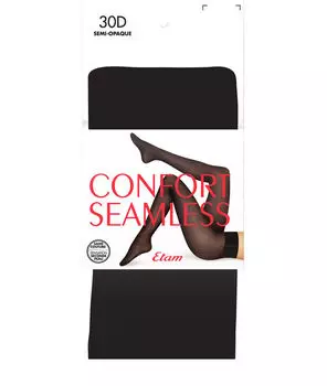 Collants semi-opaques 30d - 30D CONFORT SEAMLESS - NOIR - L