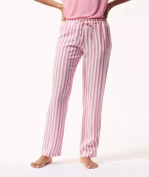 Пижамные брюки в полоску - LESLY - Бело-розовый - L