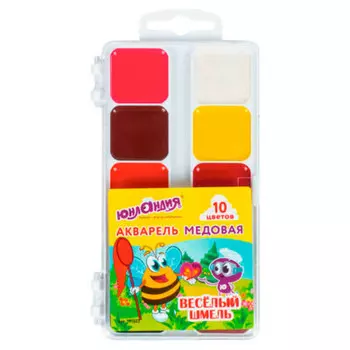 Акварель 10цв Юнландия весёлый шмель классическая 191323
