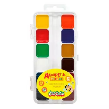 Акварель 12цв Каляка-маляка без кисти амккм12е
