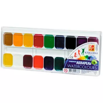 Акварель 18 цв луч классика медовая б/кисти