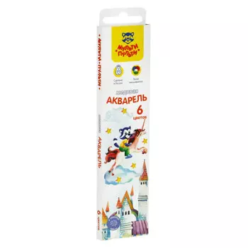 Акварель 6 цв мульти-пульти енот в сказке медовая без кисти европодвес 333897