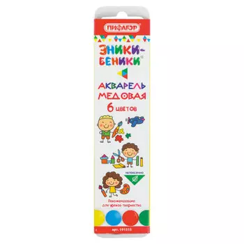 Акварель 6цв Пифагор эники-беники медовая б/кисти 191315