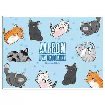 Альбом для рисования 12 л феникс+ озорные котики а4 57204