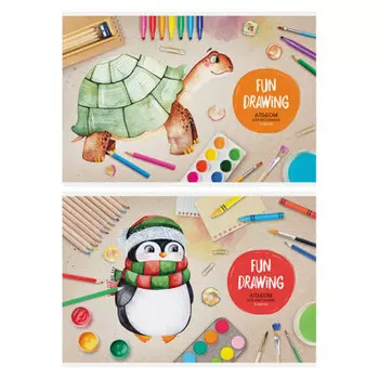 Альбом для рисования артспейс 8 л а4 мультяшки на скрепке 280630