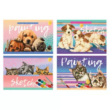 Альбом для рисования биджи 20 л а4 нарисуй меня на скрепке эконом 326461