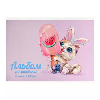 Альбом для рисования феникс+ 24 л зайка-сладкоежка а4 285 х200 мм 60675