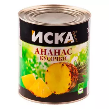 Ананасы иска 3100г кусочки ж/б