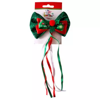 Бабочка с лентами на заколке там-там праздничная 14 х36 см зеленый e7x216 b