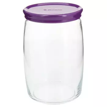 Банка д/сыпучих продуктов 1,1 л чешни с фиолетовой крышкой пасабахче psb 43013сл1