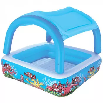 Бассейн Bestway 147*147*122см с съемным навесом