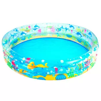 Бассейн Bestway 183*33см 480л круглый 3 кольца подводный мир 51005