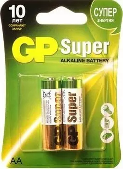 Батарейка gp супер алкалин 15 а аa 2 шт