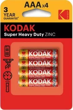 Батарейка kodak ааа супер r03-4 bl солевые